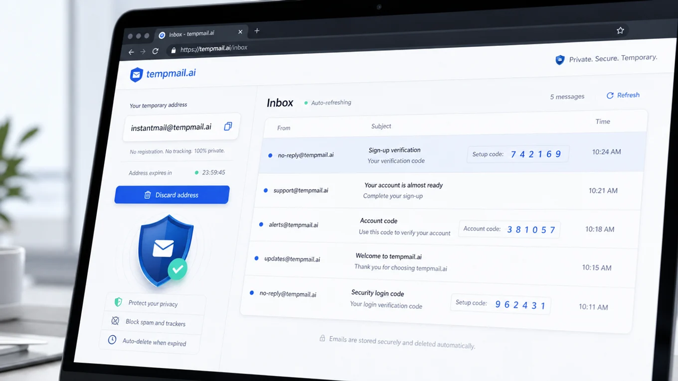 tempmail.ai temporary Gmail alternative without a Google account